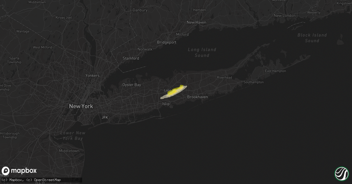 Hail map in Ronkonkoma, NY on July 14, 2022