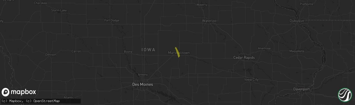 Hail map in Albion, IA on July 14, 2023