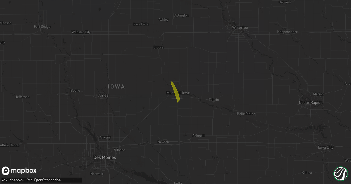 Hail map in Albion, IA on July 14, 2023