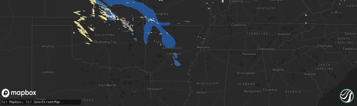 Hail Map in Arkansas on July 14 2023 HailTrace