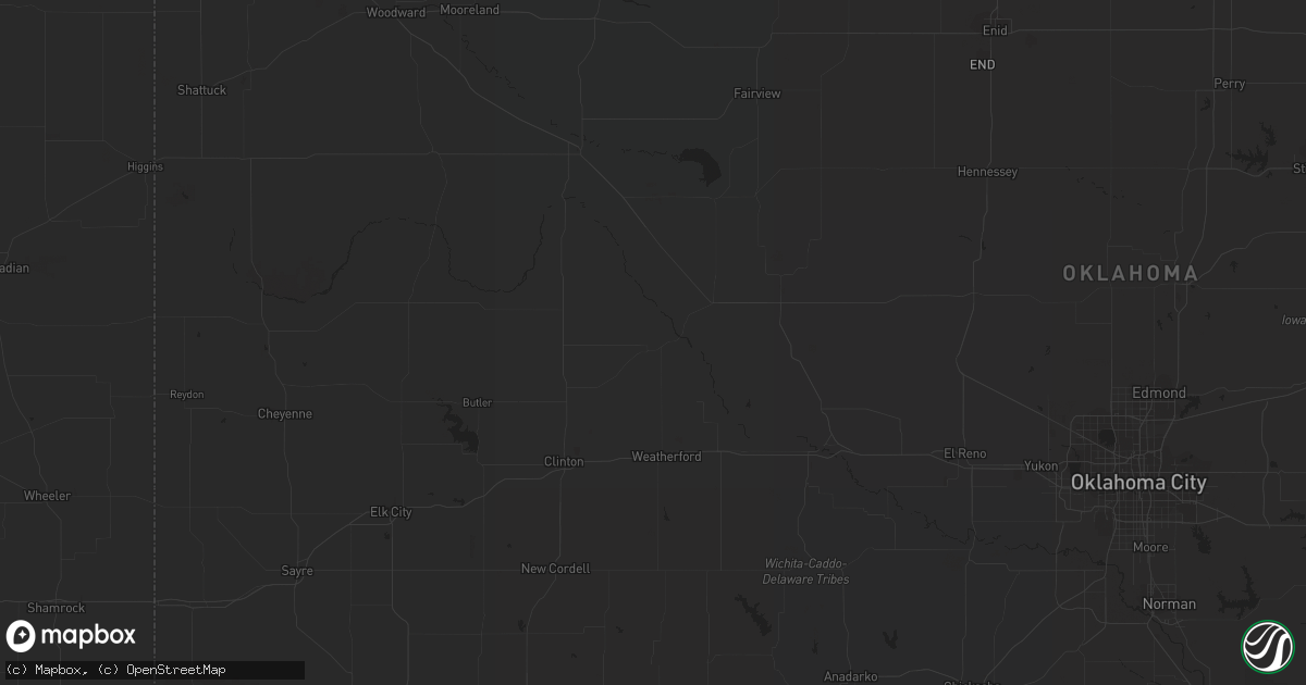 Hail map in Arkoma, OK on July 14, 2023