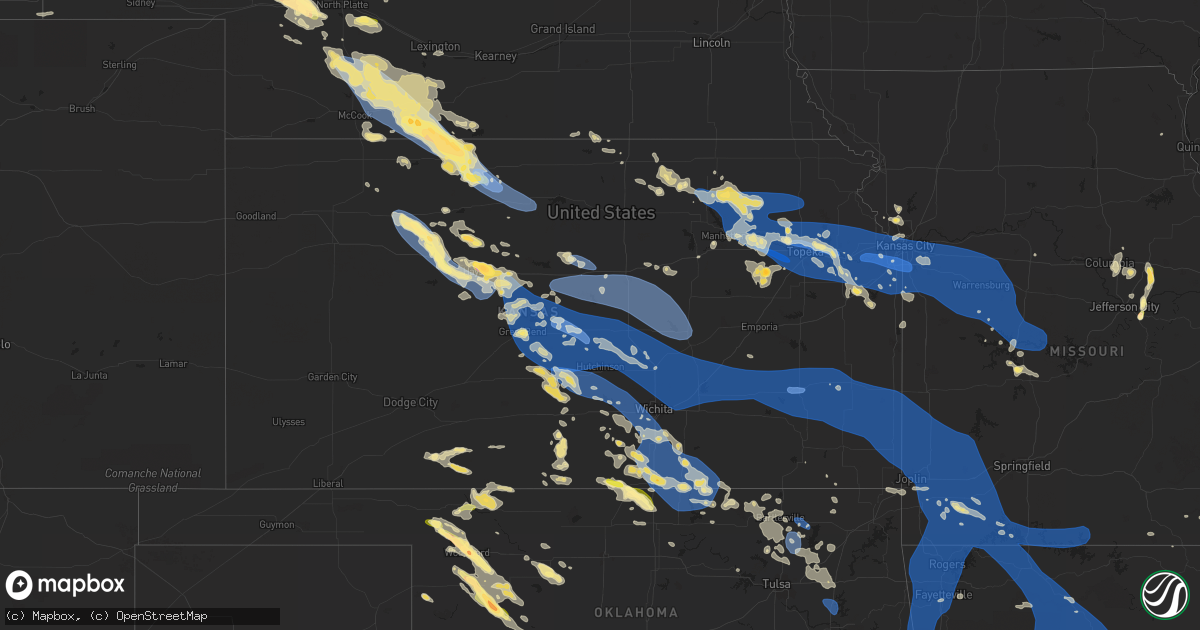 Hail map in Kansas on July 14, 2023