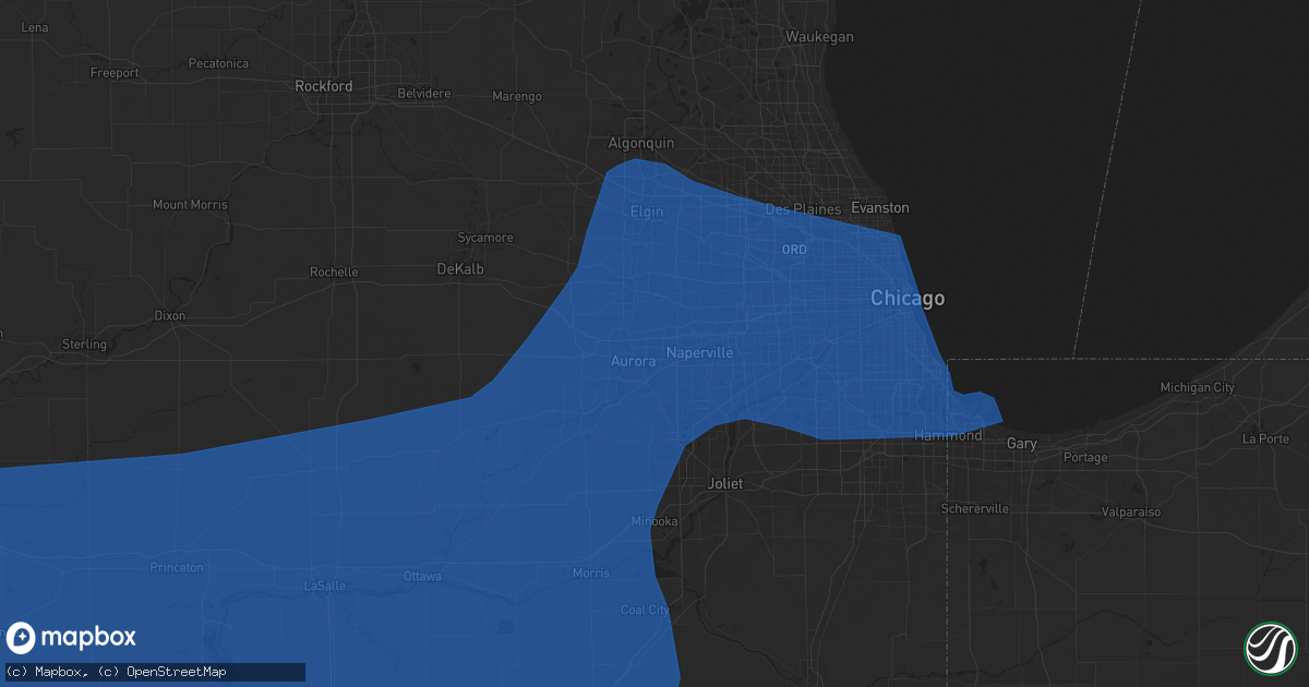 Hail map in Aurora, IL on July 14, 2024
