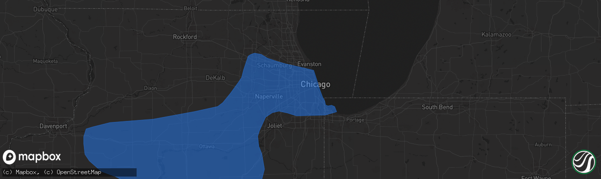 Hail map in Berwyn, IL on July 14, 2024