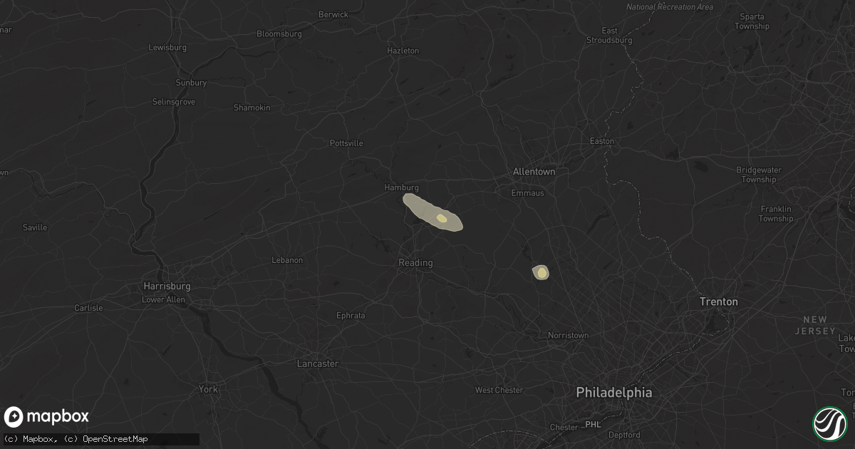 Hail map in Blandon, PA on July 14, 2024