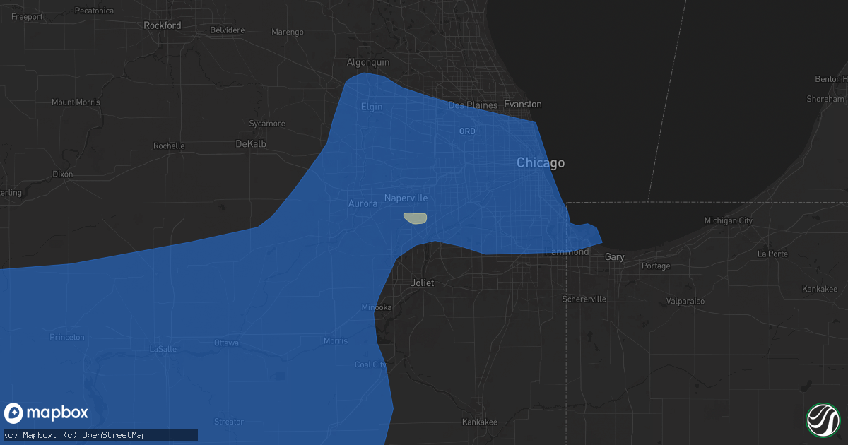 Hail map in Bolingbrook, IL on July 14, 2024