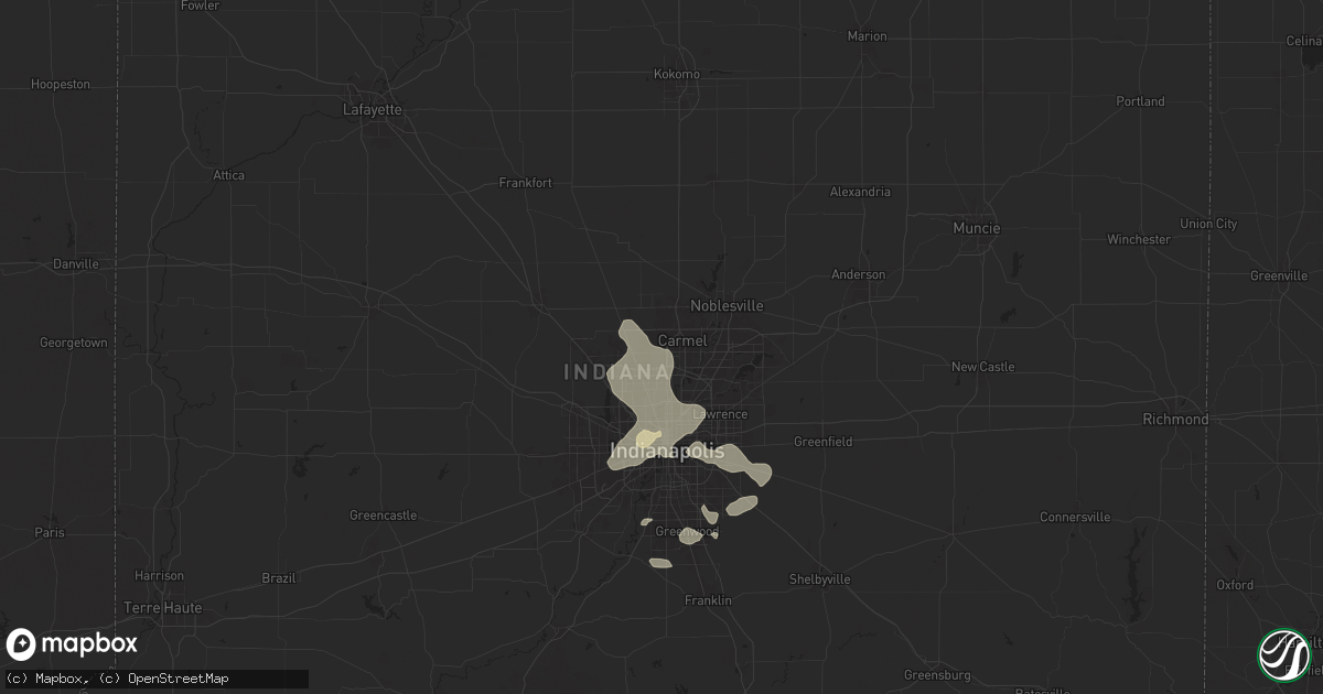 Hail map in Carmel, IN on July 14, 2024