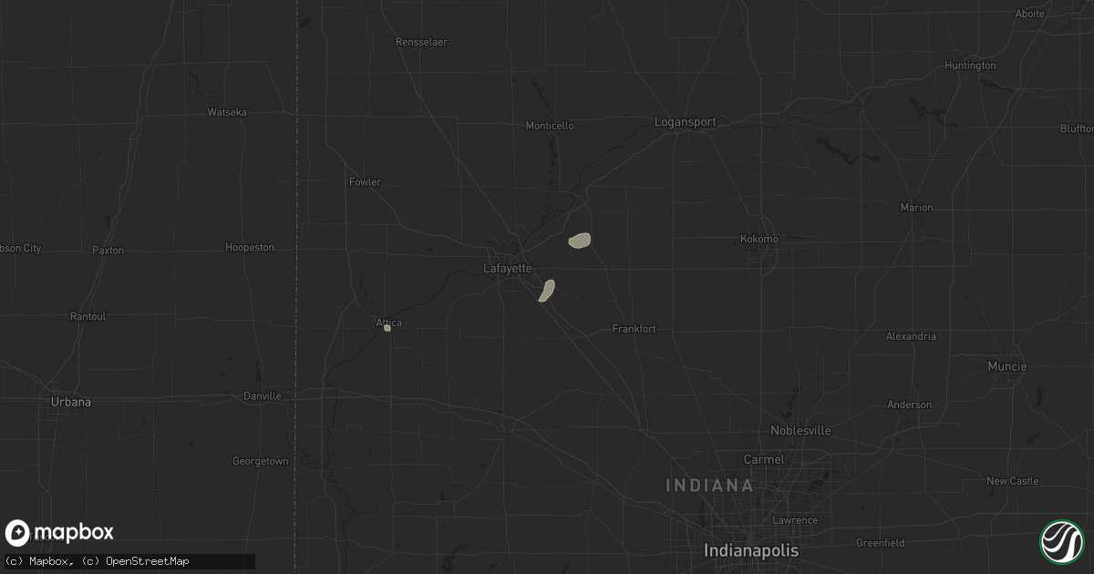 Hail map in Dayton, IN on July 14, 2024