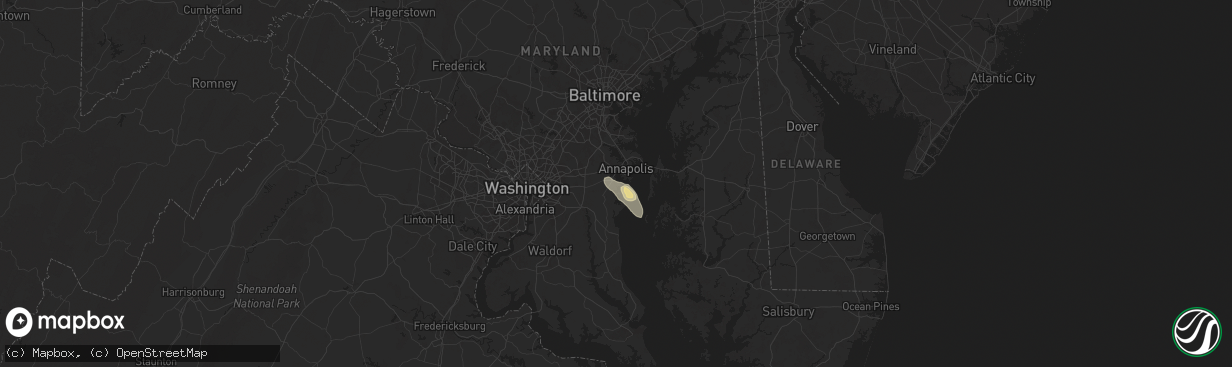 Hail map in Edgewater, MD on July 14, 2024