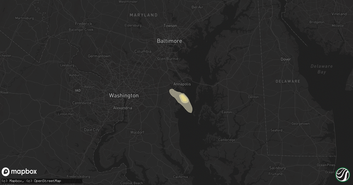 Hail map in Edgewater, MD on July 14, 2024
