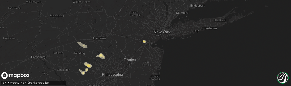 Hail map in Edison, NJ on July 14, 2024