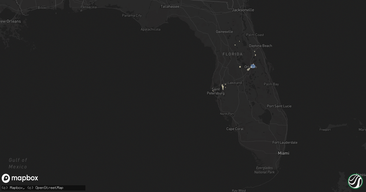 Hail map in Florida on July 14, 2024