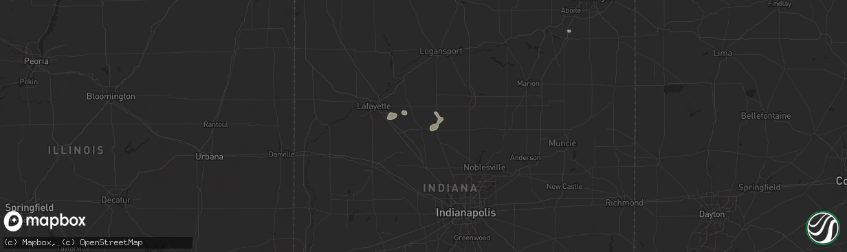 Hail map in Frankfort, IN on July 14, 2024