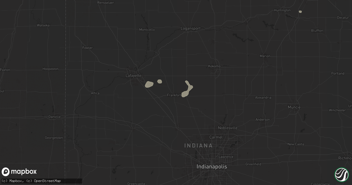 Hail map in Frankfort, IN on July 14, 2024