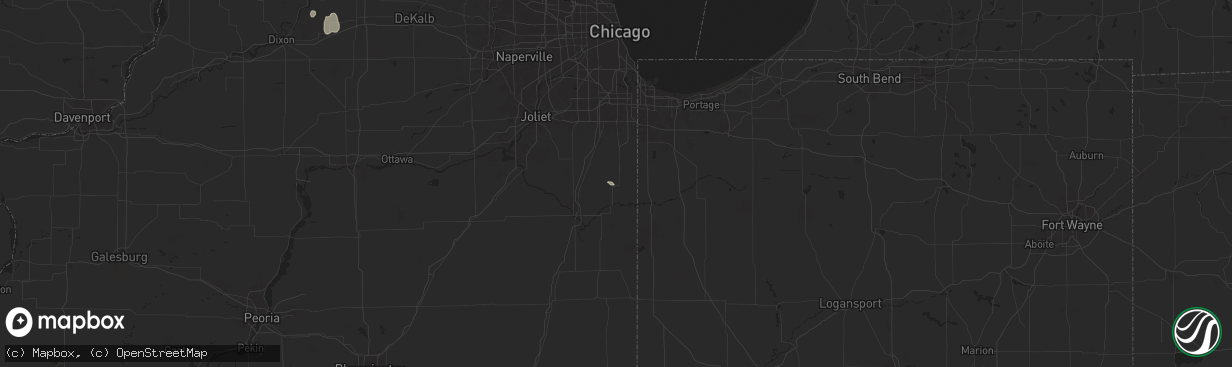 Hail map in Grant Park, IL on July 14, 2024