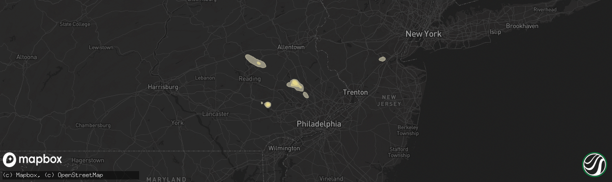 Hail map in Lansdale, PA on July 14, 2024