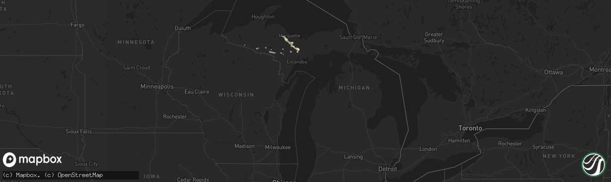 Hail map in Michigan on July 14, 2024