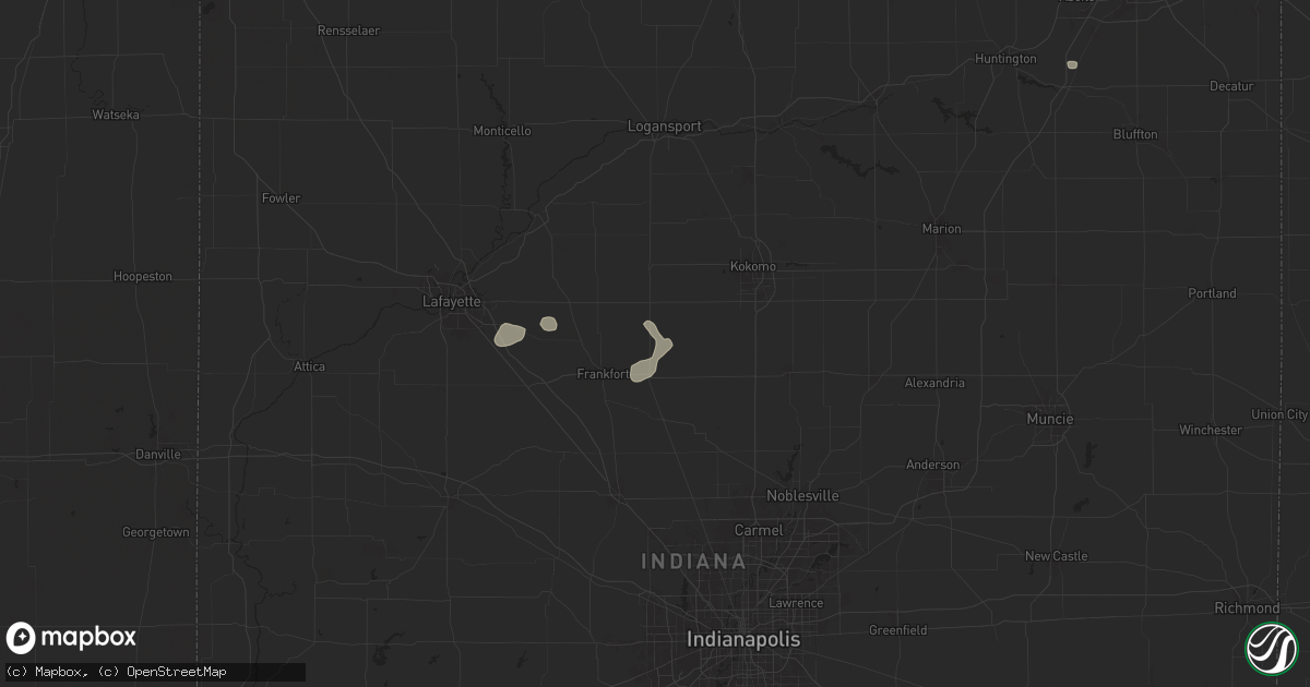 Hail map in Michigantown, IN on July 14, 2024
