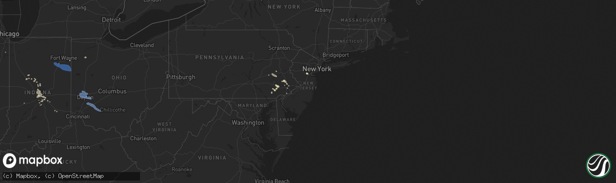 Hail map in New Jersey on July 14, 2024