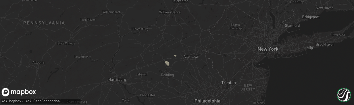 Hail map in New Tripoli, PA on July 14, 2024