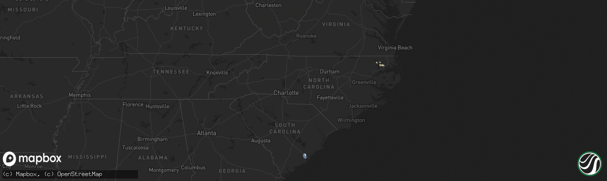 Hail map in North Carolina on July 14, 2024