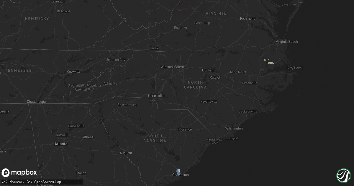 Hail map in North Carolina on July 14, 2024