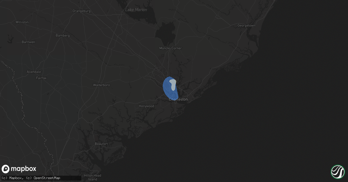 Hail map in North Charleston, SC on July 14, 2024
