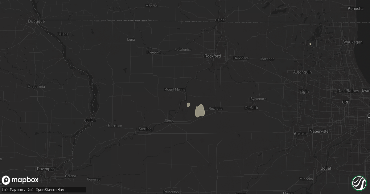 Hail map in Oregon, IL on July 14, 2024