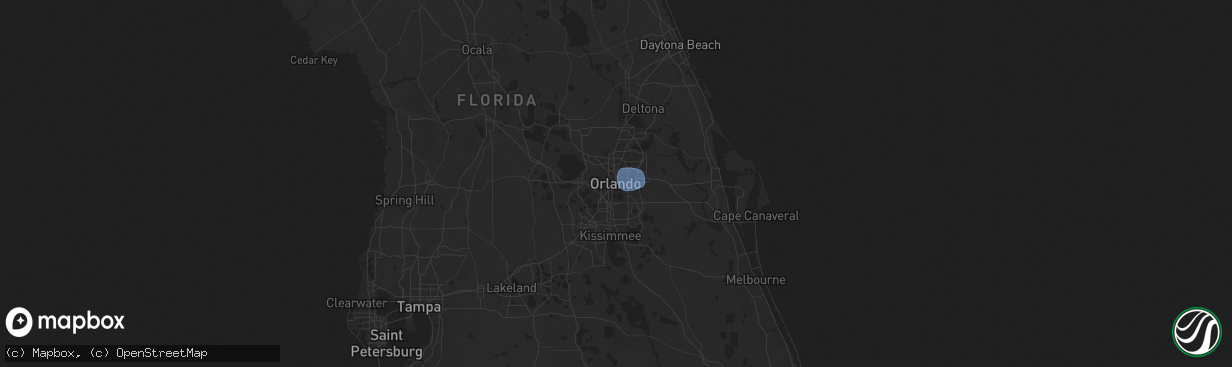 Hail map in Orlando, FL on July 14, 2024