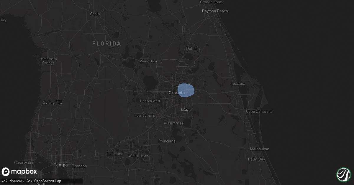 Hail map in Orlando, FL on July 14, 2024