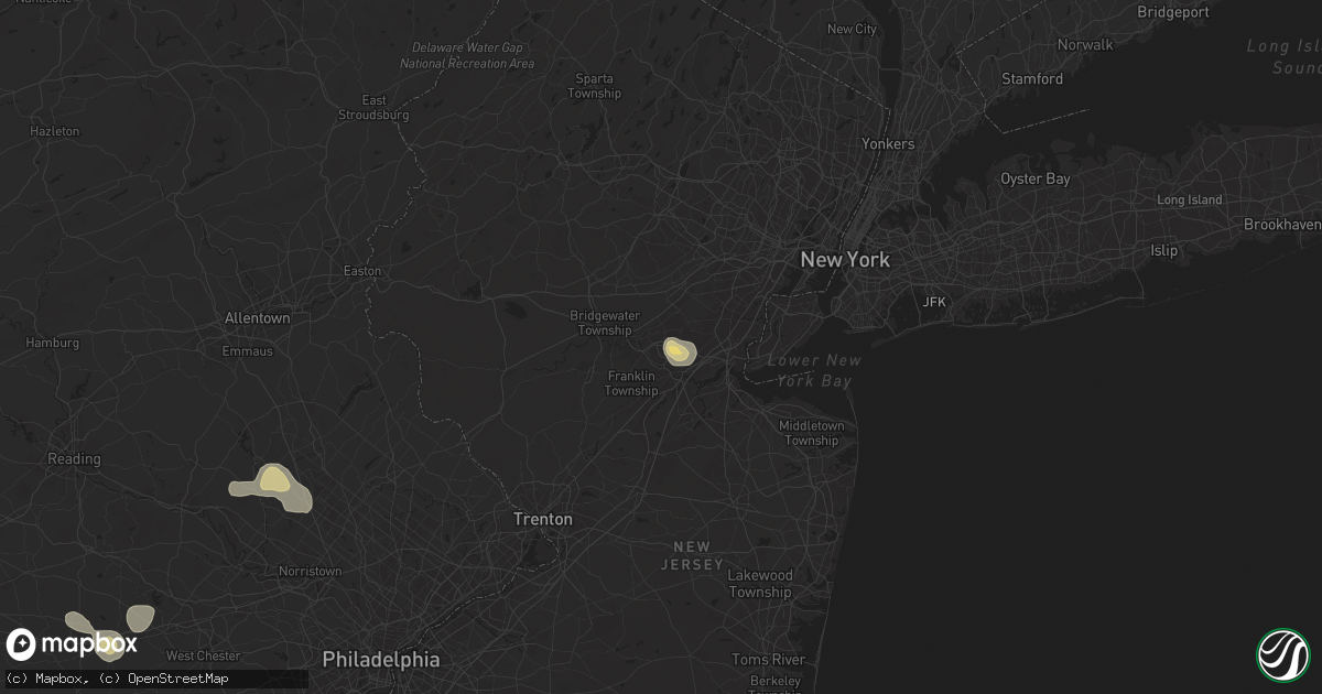 Hail map in Piscataway, NJ on July 14, 2024