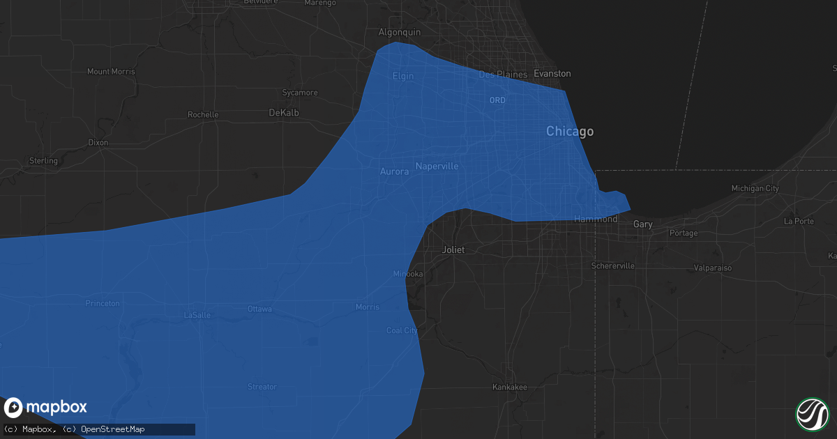 Hail map in Plainfield, IL on July 14, 2024