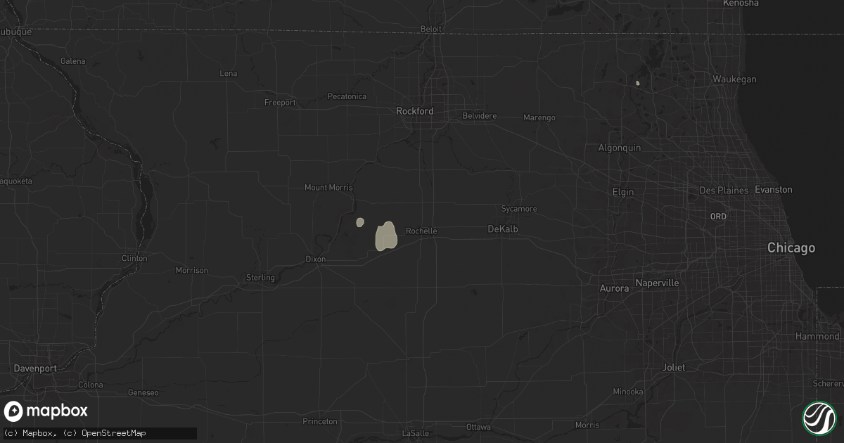 Hail map in Rochelle, IL on July 14, 2024