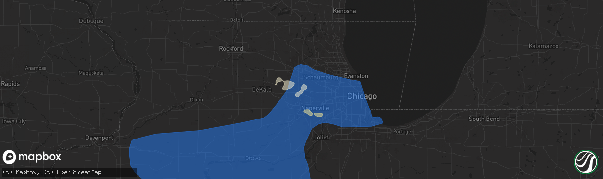 Hail map in Saint Charles, IL on July 14, 2024