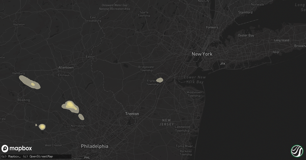 Hail map in Somerset, NJ on July 14, 2024
