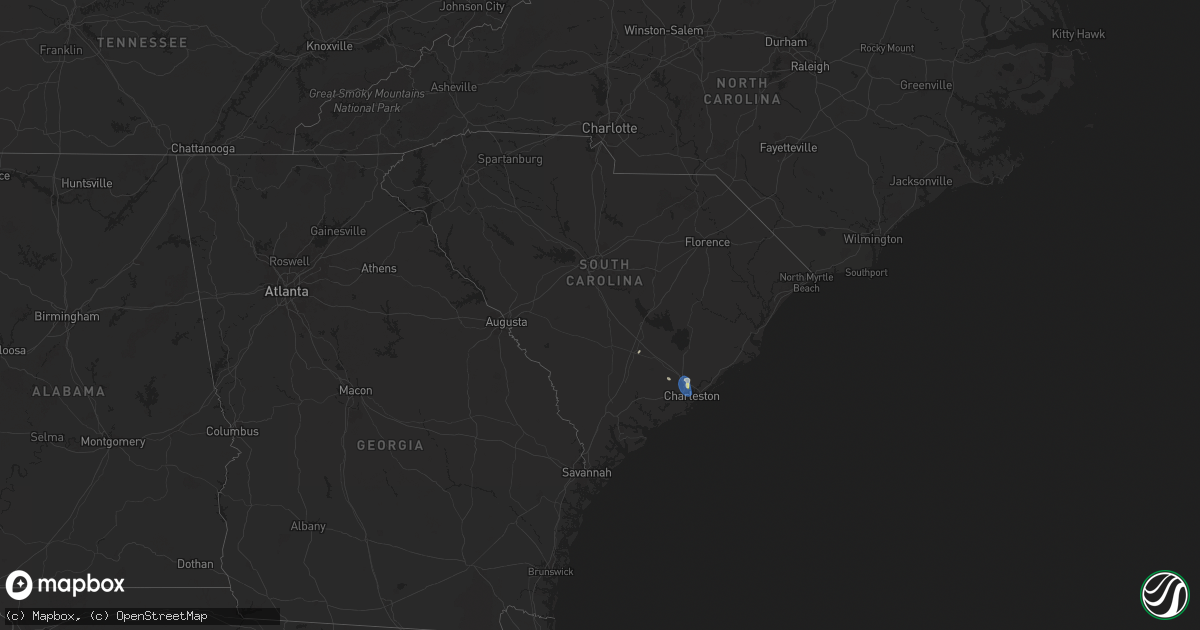 Hail map in South Carolina on July 14, 2024
