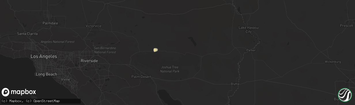 Hail map in Twentynine Palms, CA on July 14, 2024