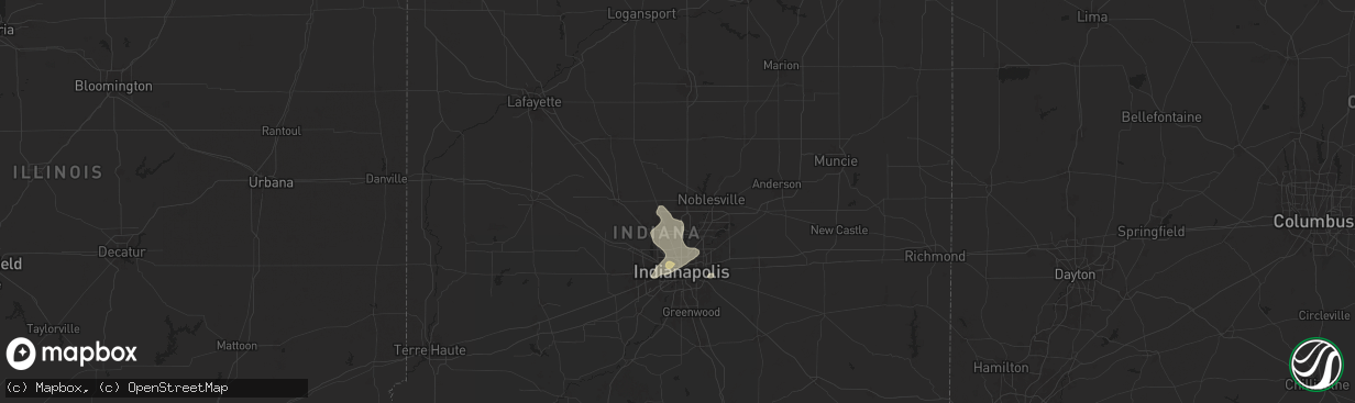 Hail map in Westfield, IN on July 14, 2024