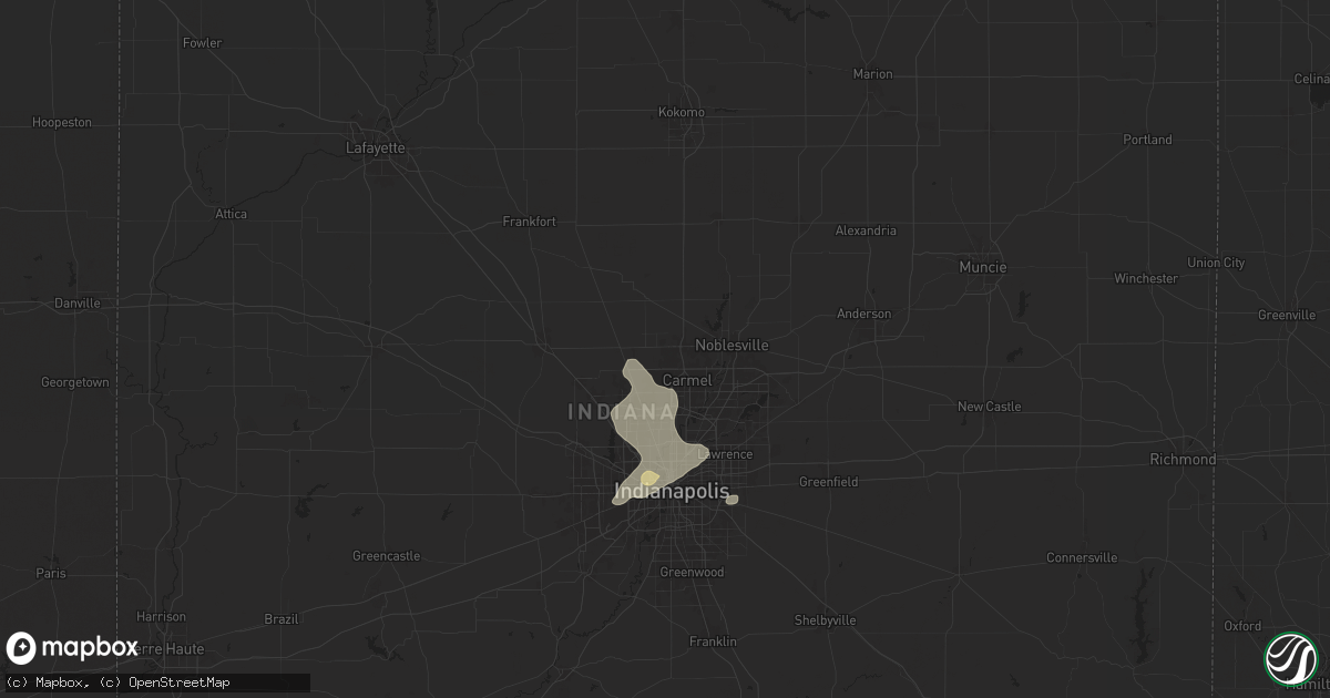 Hail map in Westfield, IN on July 14, 2024