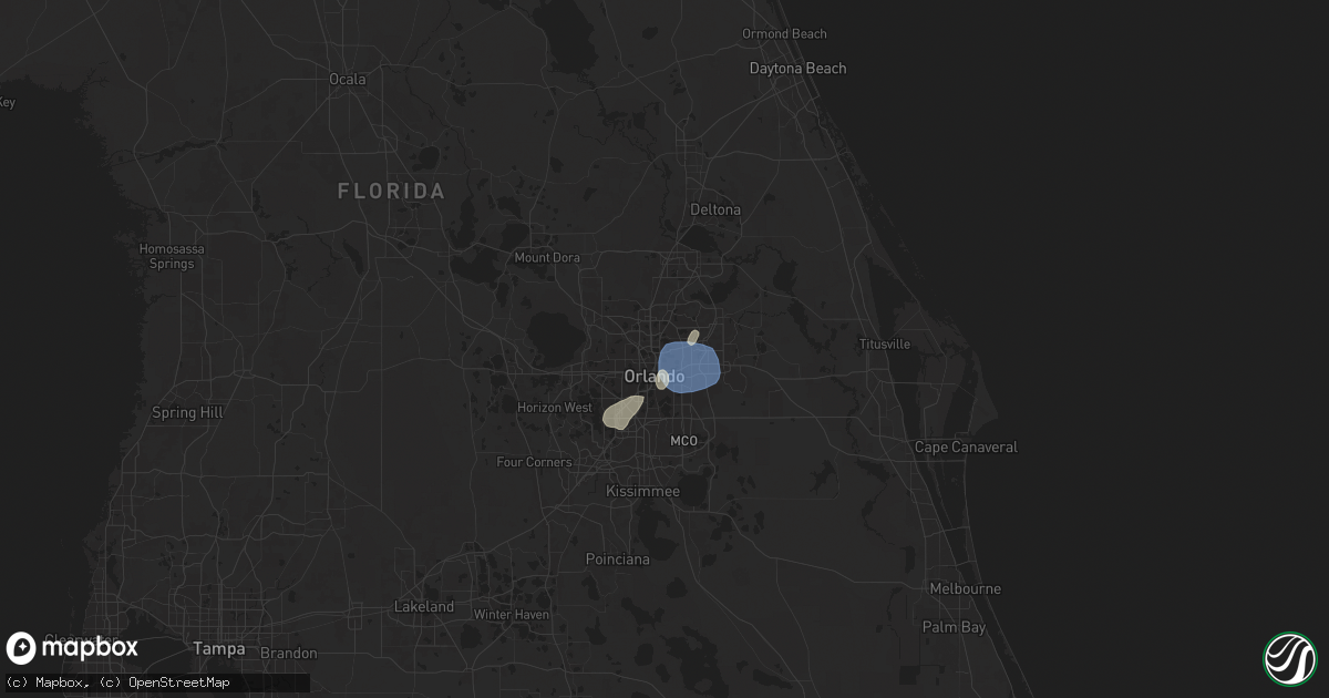 Hail map in Winter Park, FL on July 14, 2024