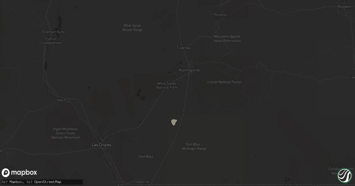 Hail map in Alamogordo, NM on July 14, 2025