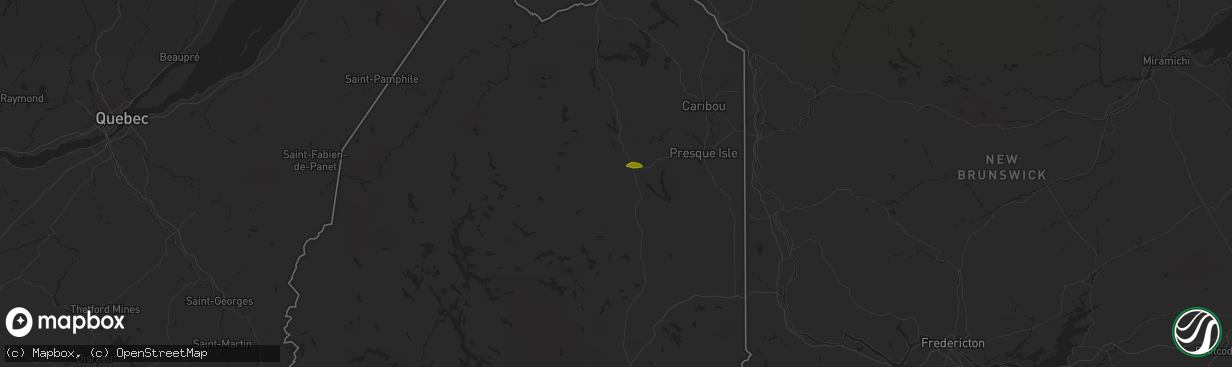 Hail map in Ashland, ME on July 14, 2025