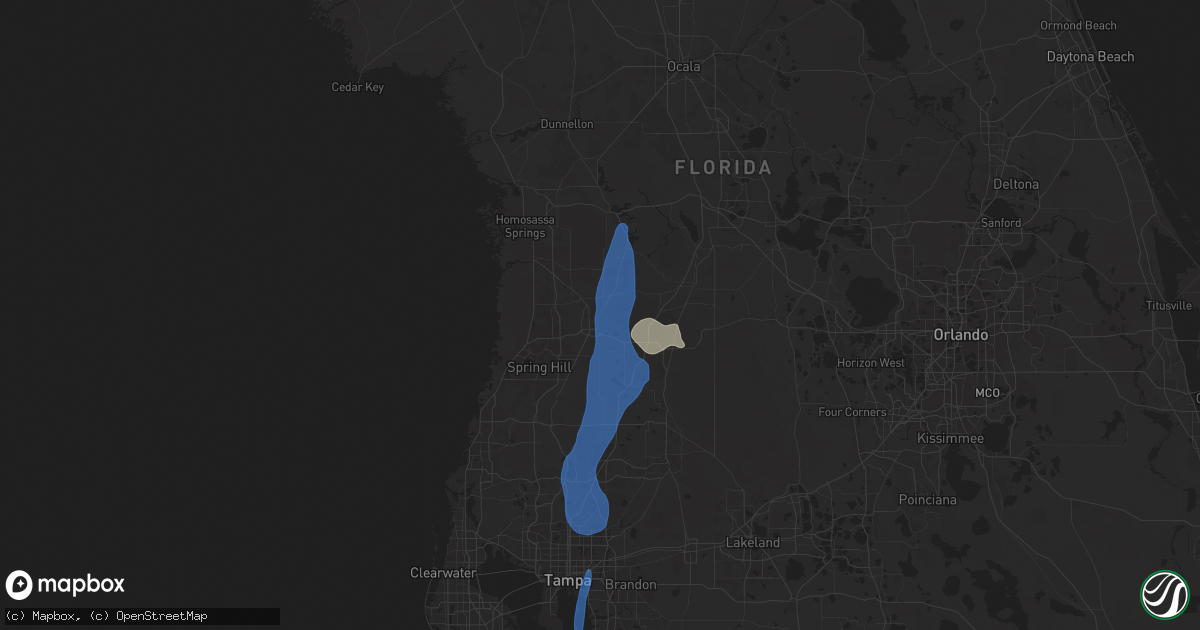 Hail map in Brooksville, FL on July 14, 2025