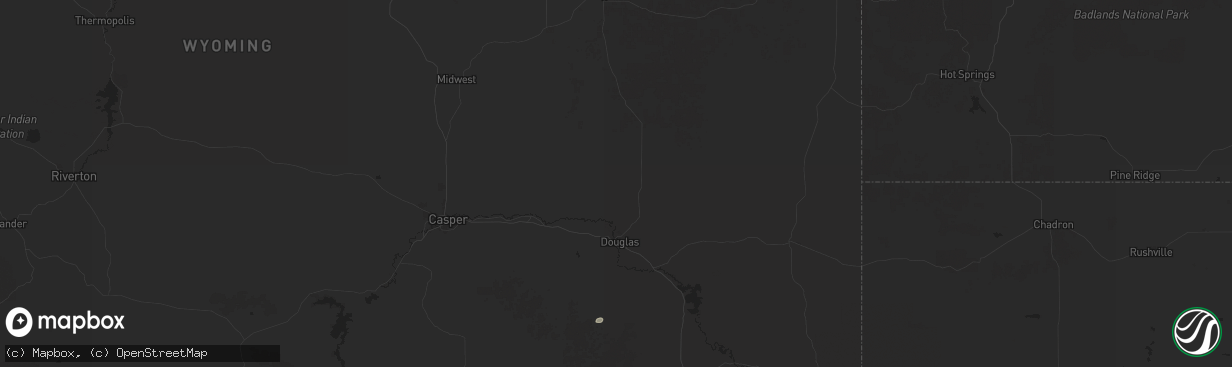 Hail map in Douglas, WY on July 14, 2025