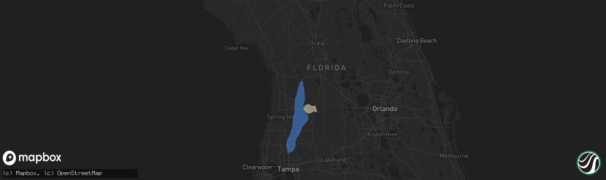 Hail map in Floral City, FL on July 14, 2025