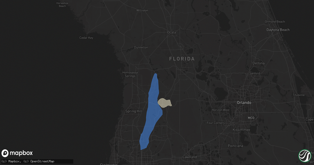 Hail map in Floral City, FL on July 14, 2025