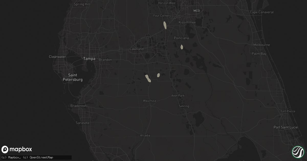 Hail map in Fort Meade, FL on July 14, 2025