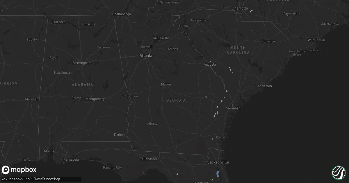 Hail map in Georgia on July 14, 2025