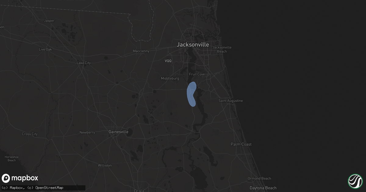 Hail map in Green Cove Springs, FL on July 14, 2025