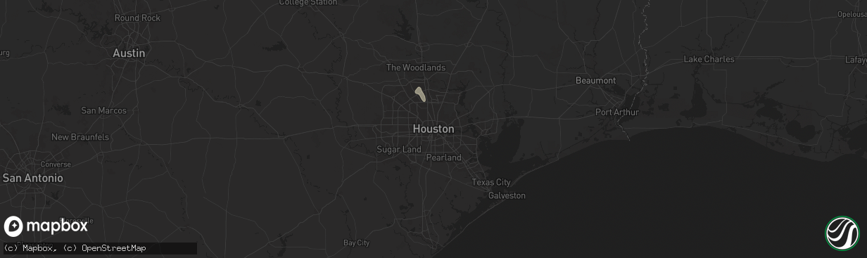 Hail map in Houston, TX on July 14, 2025